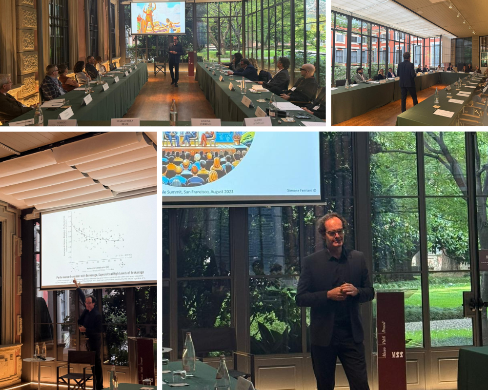Simone Ferriani speaking during a K.hub Journey session on innovation, creativity and breakthrough ideas emerging from the margins of organizations and systems.